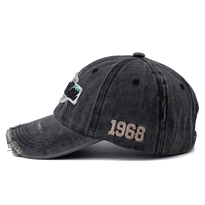 Hot Sale Unisex Retro Style Baseball Cap 1968 Letter Embroidery Cotton Cap