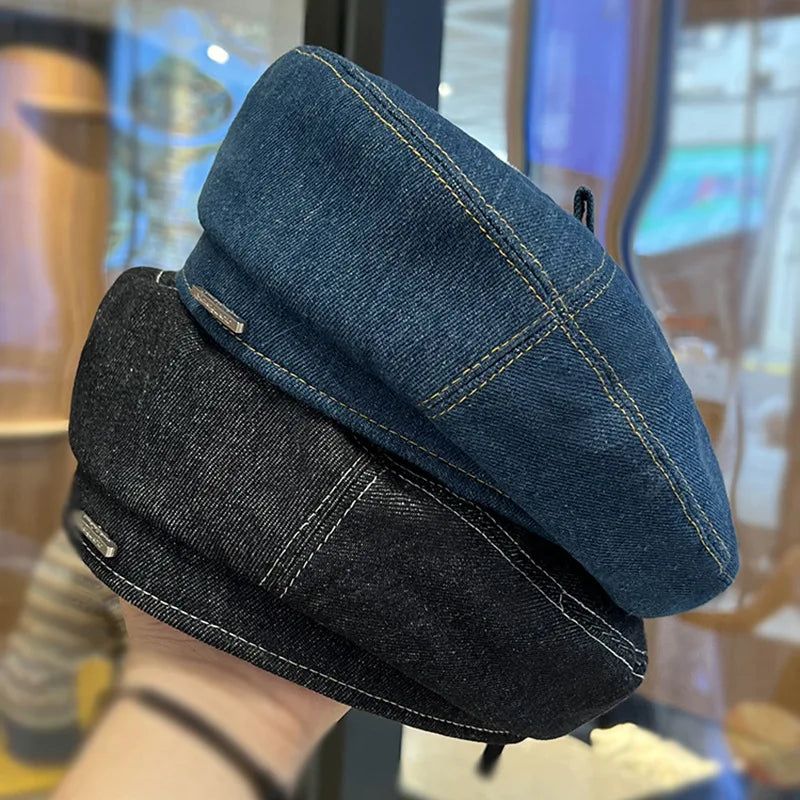 Big Head Cowboy Beret Hat Women Spring Autumn