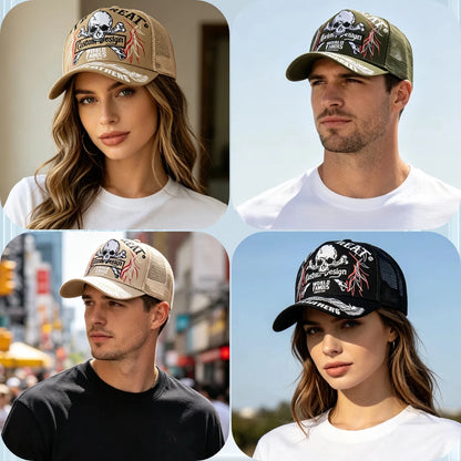 Unisex Punk Style Cap Skull Embroidery Baseball Hat
