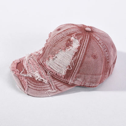Unisex Denim Baseball Caps Retro Ripped Outdoor Cap