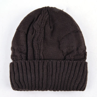 Winter Beanies Men Knitted Skull Pattern Solid Color Hat With Metal Skulls