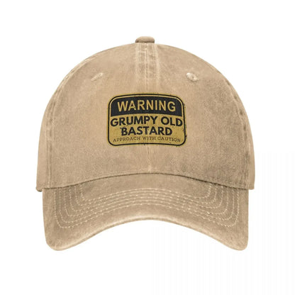 Warning Grumpy Old Bastard Approach Men Women Baseball Caps