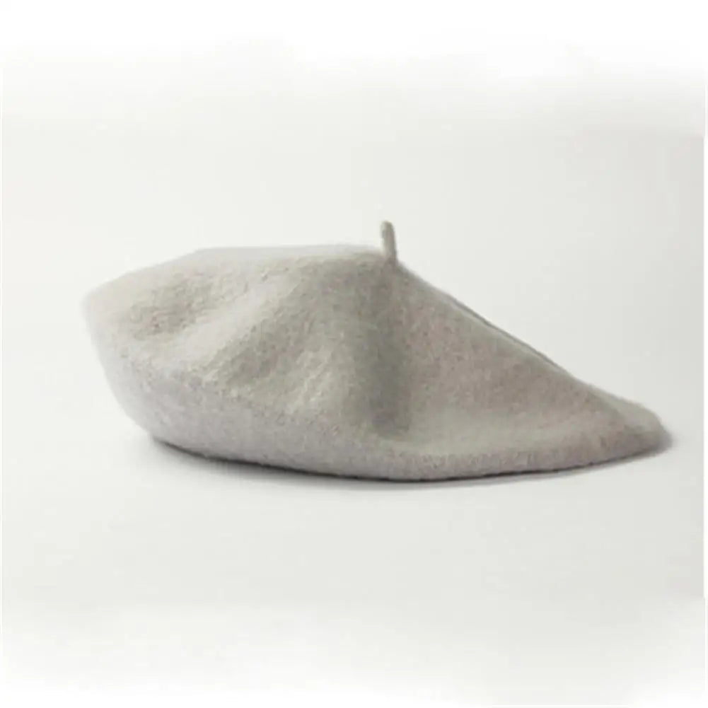 Multi-Color Wool Thick Berets Winter Autumn Artist French Retro Plain Painter Hat