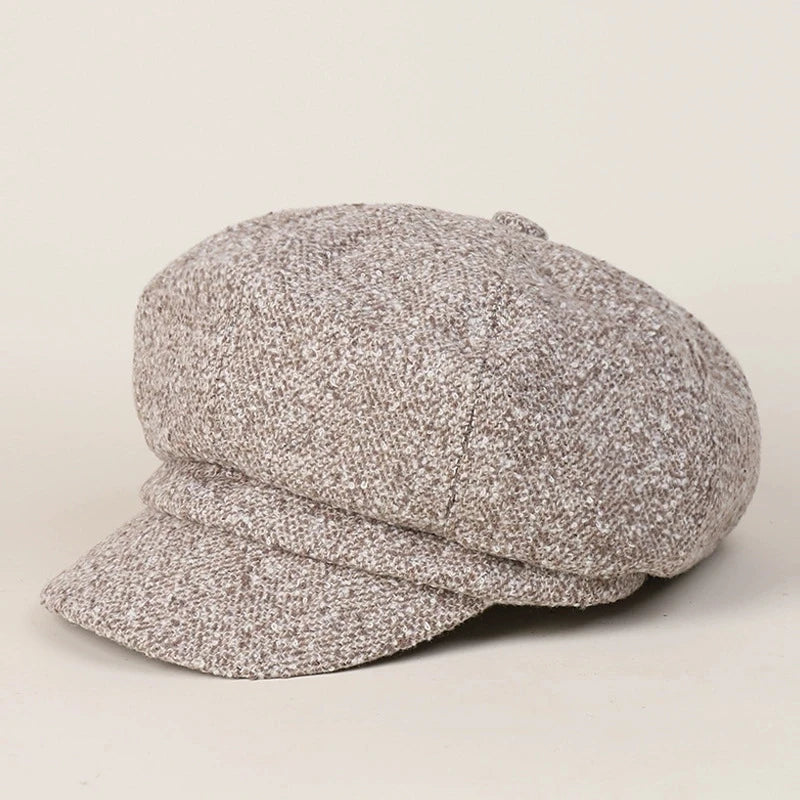 Wool Blended Newsboy Cap British Style Beret Hats