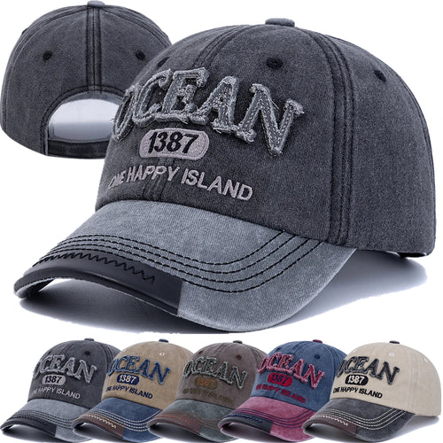 Unisex Baseball Cap Ocean 1387 Letter Embroidery Dad Hat Women Men