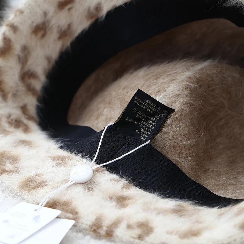 Women Thick Warm Rabbit Fur Knitted Furry Bucket Hat