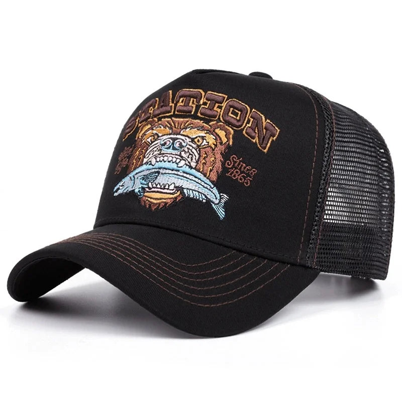 Unisex Summer Fishing Cap Breathable Mesh Trucker Hat Men Women