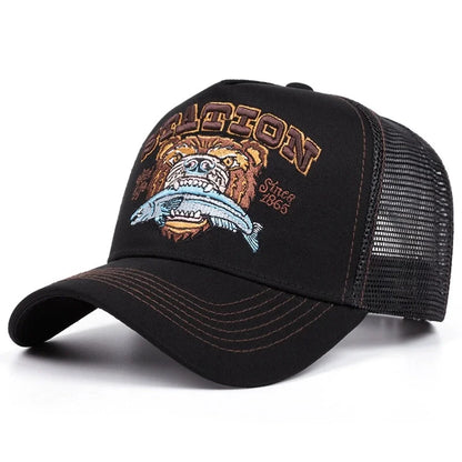 Unisex Summer Fishing Cap Breathable Mesh Trucker Hat Men Women