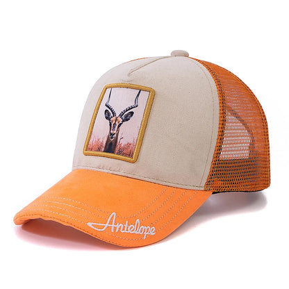 Unisex Lion Pattern Patch Suede Hat Spring Summer Baseball Cap For Men Women ﻿