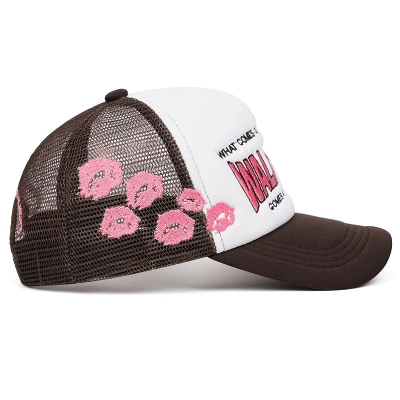 Baseball Hat Walm Vany Side Lipprint Embroidered Street