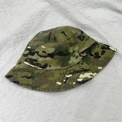Washed Cotton Camouflage Bucket Hat