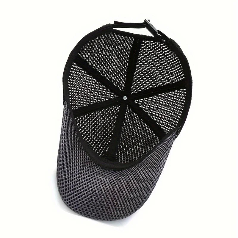 Men's Solid Color Mesh Breathable Baseball Cap Sun Protection Hat