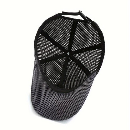 Men's Solid Color Mesh Breathable Baseball Cap Sun Protection Hat