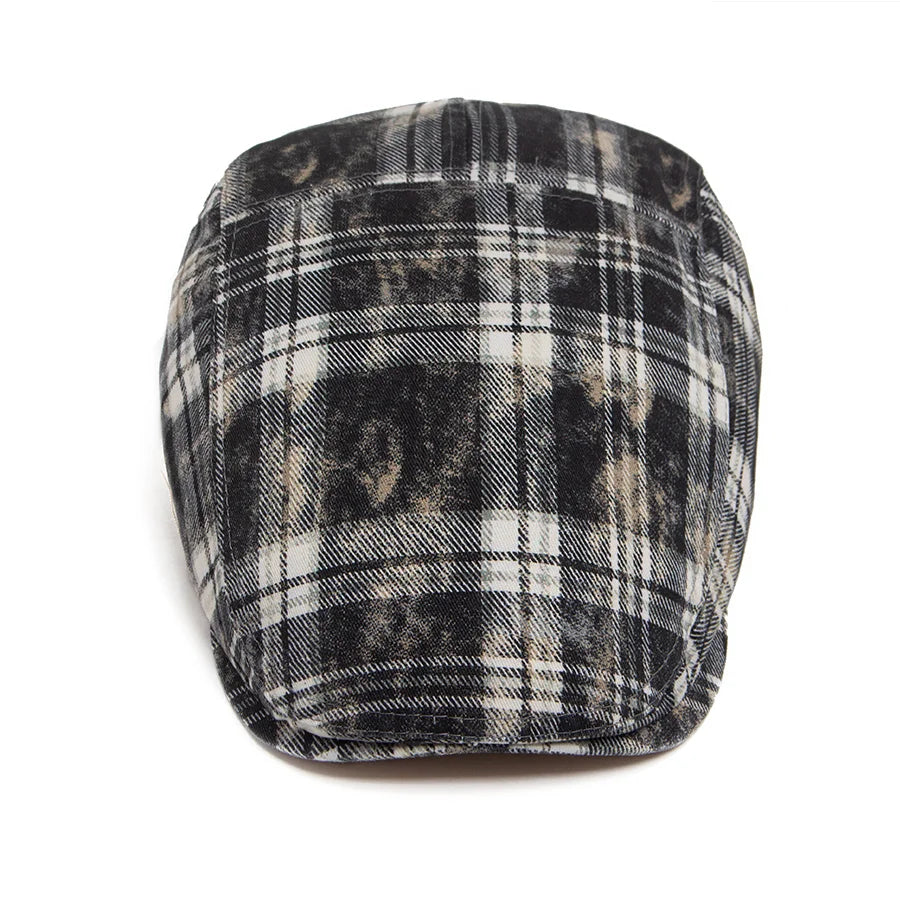 Y2k Plaid Beret Summer Women Hat Vintage Caps For Men