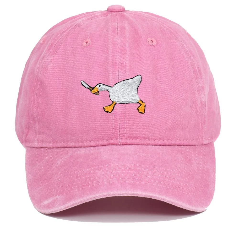Fashion Embroidery Goose White Goose Baseball Cap