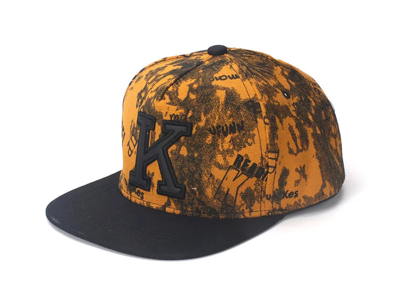 K Letter Hip Hop Baseball Caps For Men