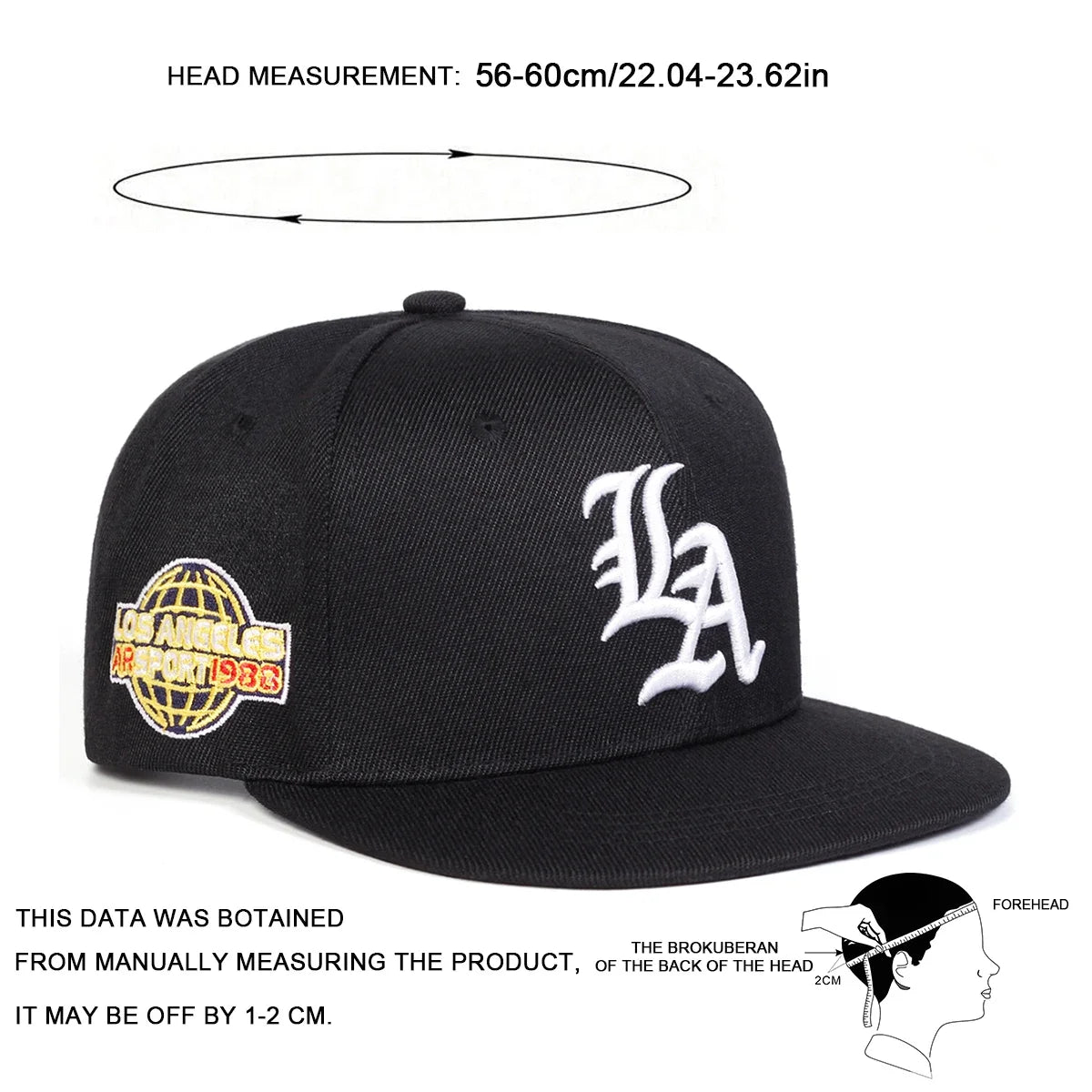 Unisex Gothic LA Letter Embroidery Hip-hop Hats Spring and Autumn