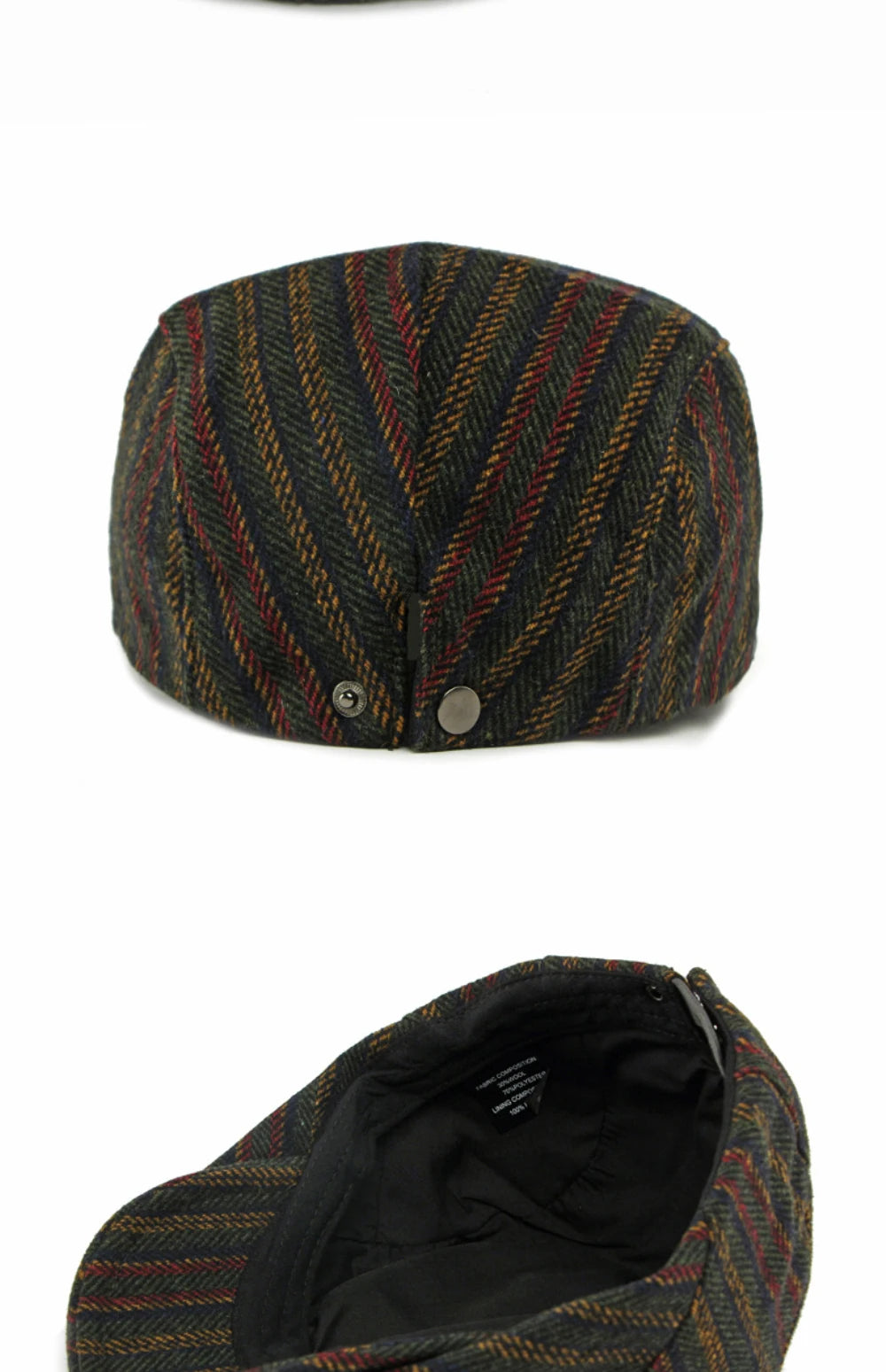 Men Berets Women Retro Striped Artist Painter Wool Beret Hat