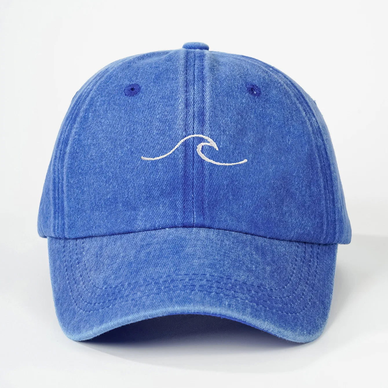 Simple Wave Ripple Embroidery Baseball Cap