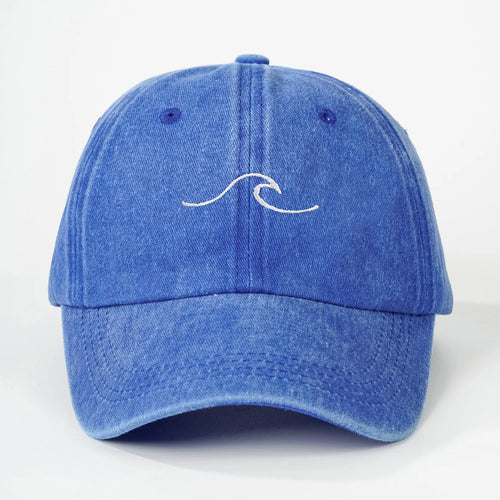 Simple Wave Ripple Embroidery Baseball Cap