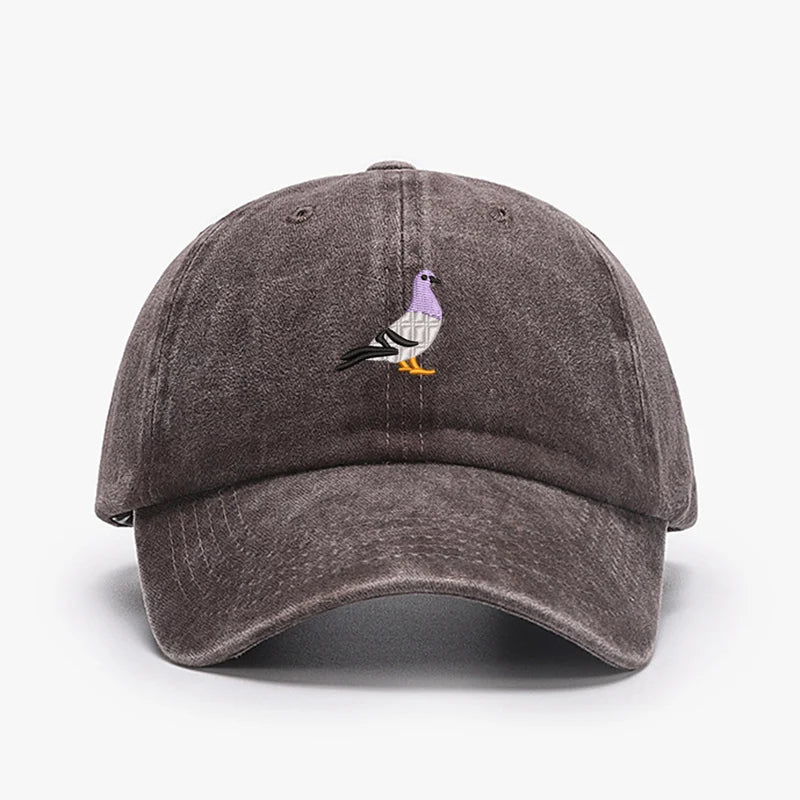 Embroidery Pigeon Spring Vintage Baseball Caps