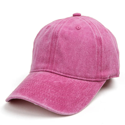 Vintage Wash Cotton Baseball Cap Unisex Plain Soft Crown Sun Visor Dad Hat
