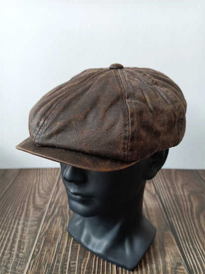 Vintage Distressed Newsboy Cap