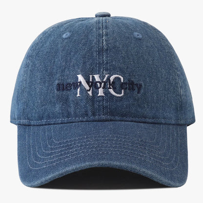 Unisex NYC Letter Embroidery Denim Baseball Cap