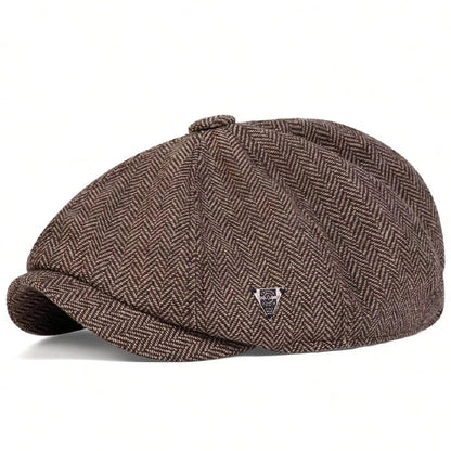 Label Herringbone Newsboy Caps Men British Painters Hats