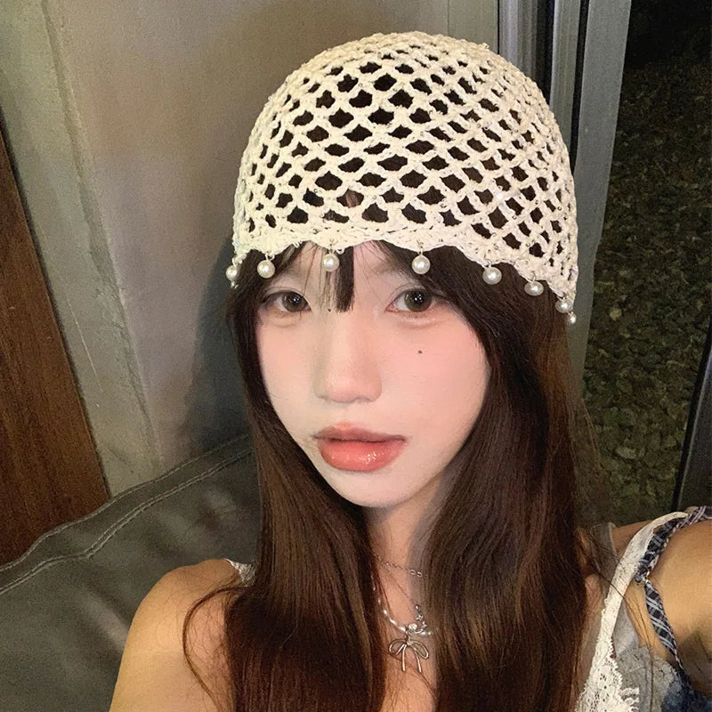 Crochet Beanie Breathable Pullover Hat Knitted Hat Skull Hat