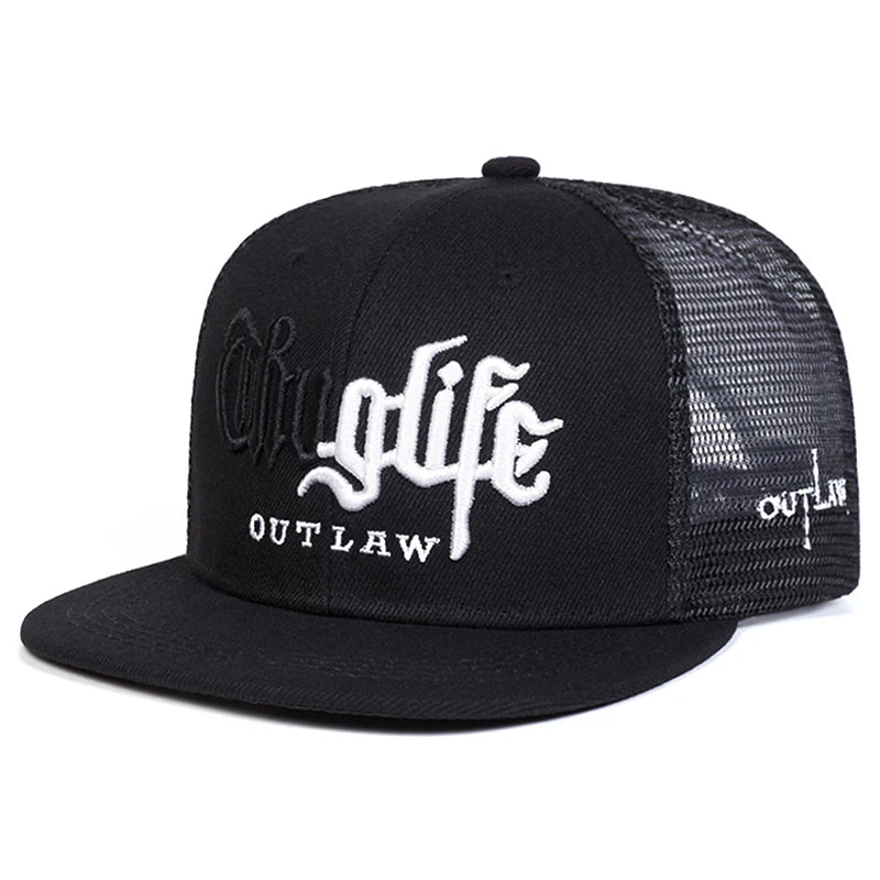 Personalized Fashion Webhat Thug Life Embroidered Hip Hop Hat