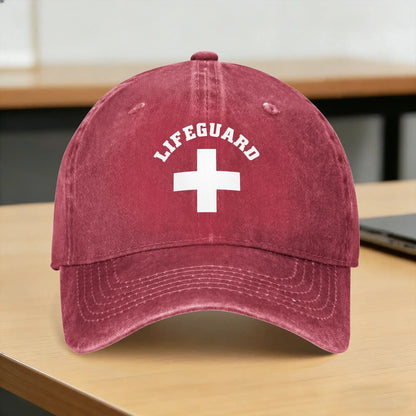 Washed Baseball Cap Lifeguard Summer