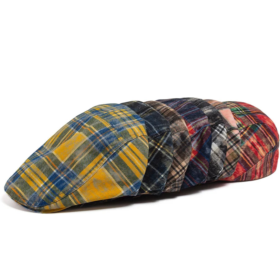 Y2k Plaid Beret Summer Women Hat Vintage Caps For Men