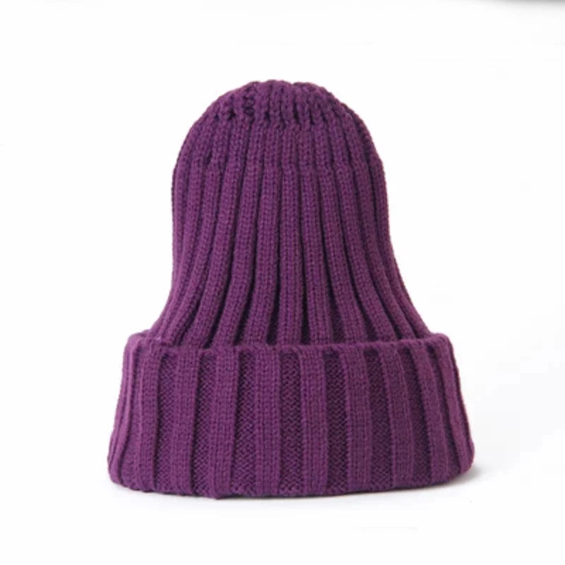 New Beanies Women Solid Knitted Warm Soft Trendy Hats