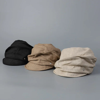 Spring Summer Washed Denim Newsboy Cap