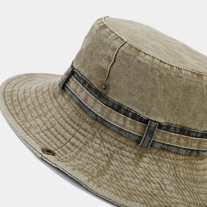 Spring Cotton Letter Embroidery Pattern Bucket Hat