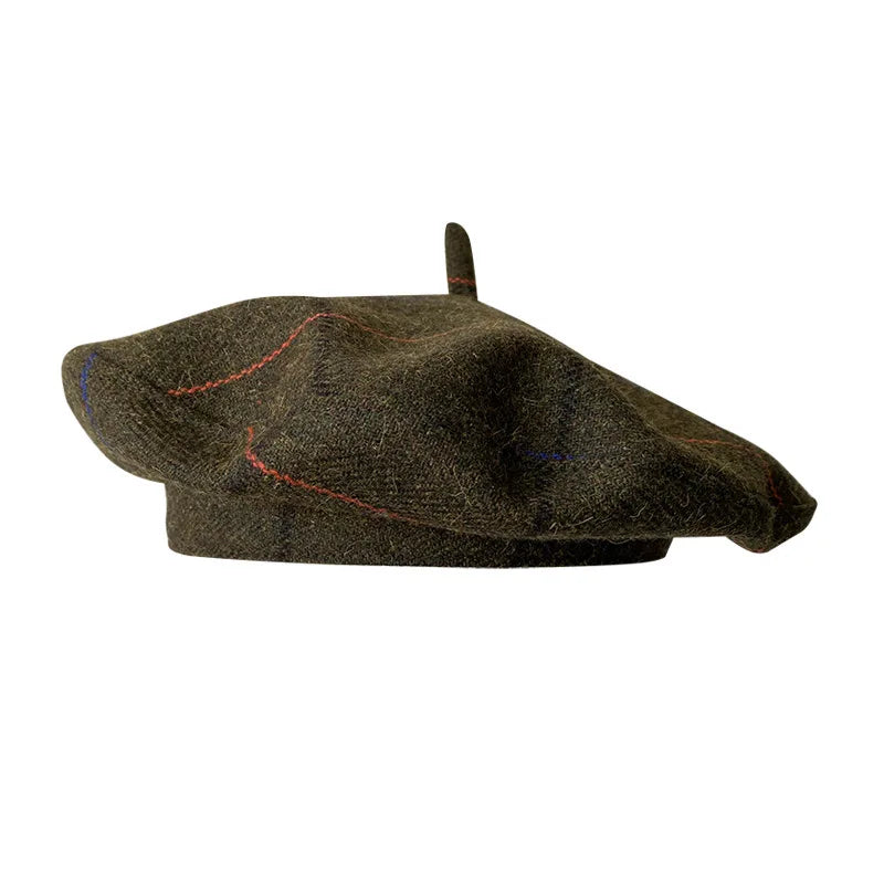 Unisex Vintage Plain Adjustable French Berets Wool Spring Winter Beanie Hat
