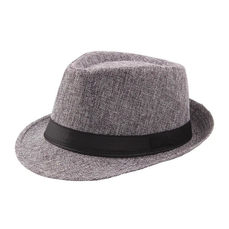Trendy Wide Brim Men Straw Hat Women Summer Solid Color Fedoras Jazz Sun Cap