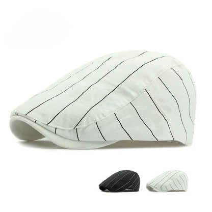 Women Men Simple Striped Summer Hat