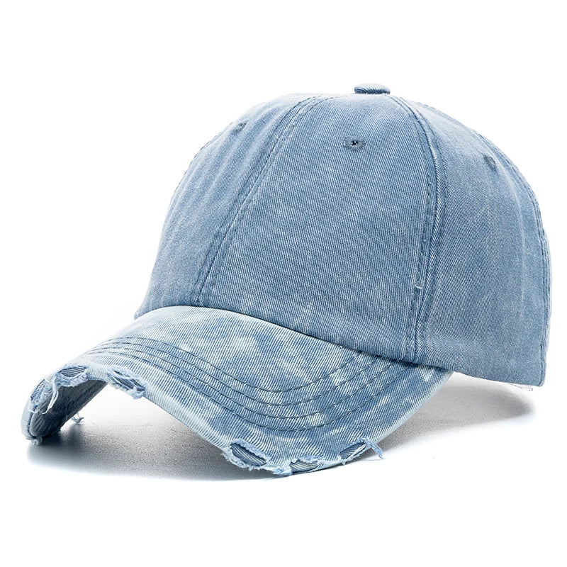 New Unisex Washed Cotton Cap High Quality Denim Plain Baseball Cap