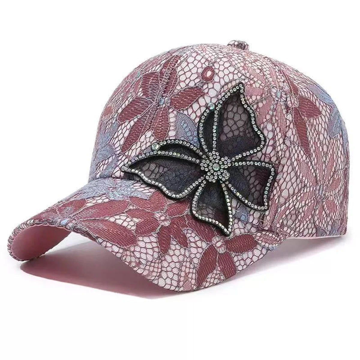 Unisex Lace Hot Diamond Butterfly Baseball Caps