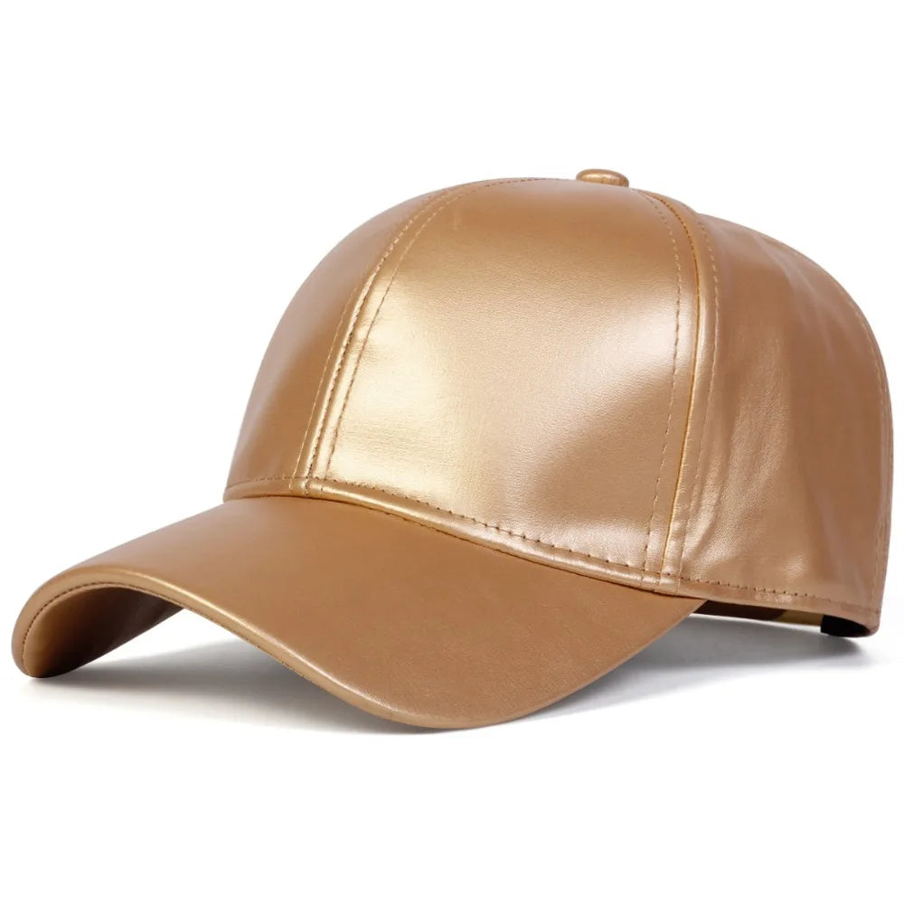 Simple Fashion PU Solid Baseball Cap Casual Caps