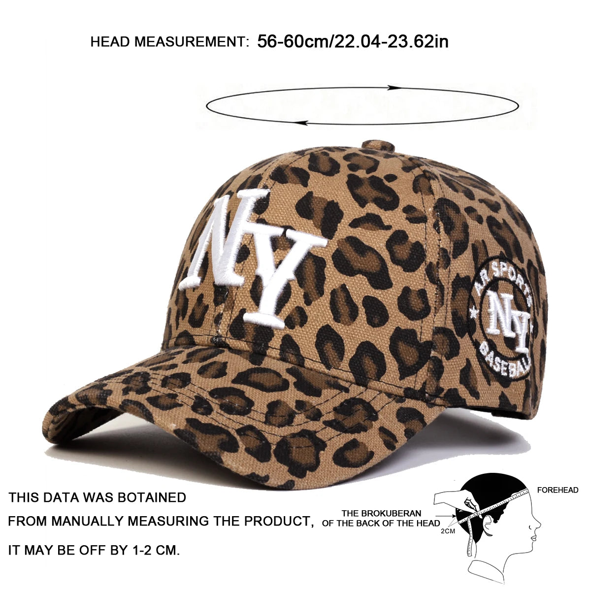 Unisex Letter Embroidery Leopard Print Baseball Caps Spring and Autumn