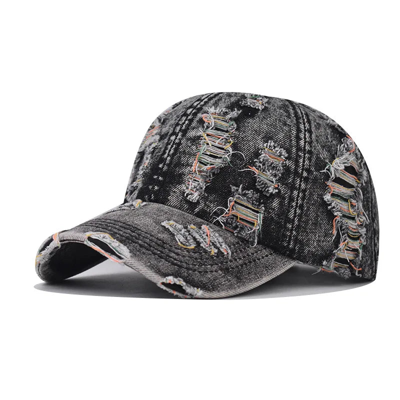 Spring Autumn Wash Denim Cap Hip Hop Fitted Cap