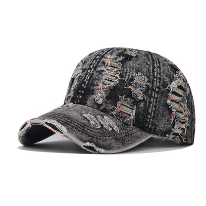 Spring Autumn Wash Denim Cap Hip Hop Fitted Cap