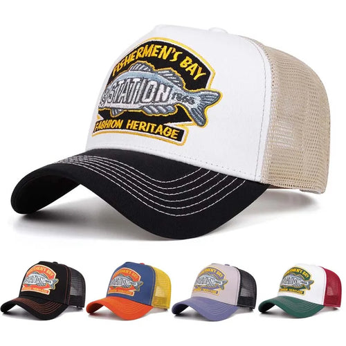 Unisex Summer Fishing Cap Breathable Mesh Trucker Hat Men Women