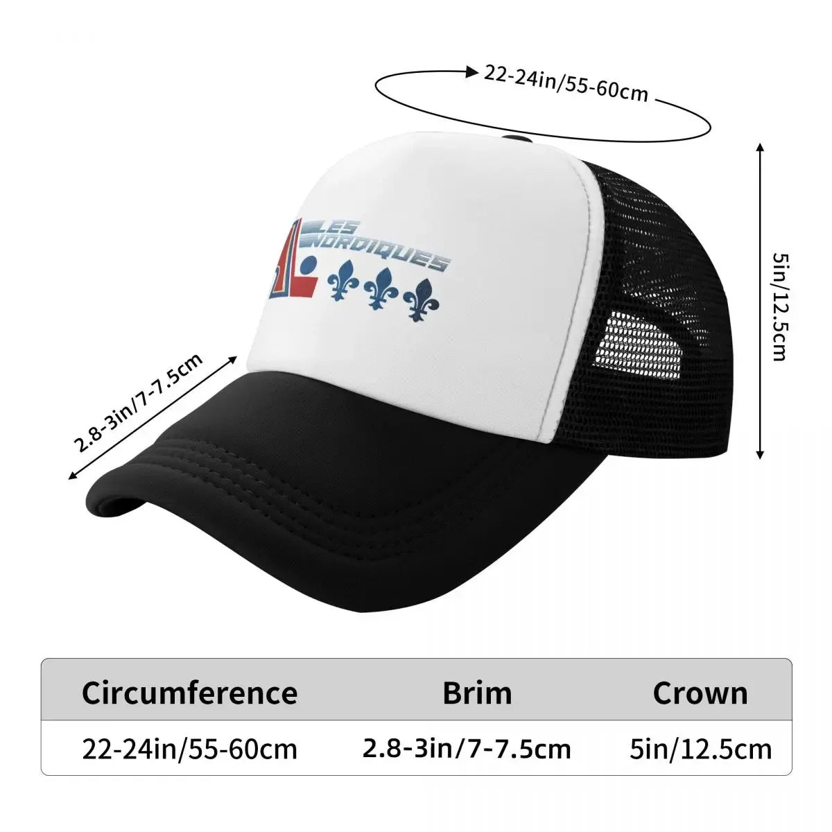 New Retro Nordiques Quebec Hockey Baseball Cap Golf Hat