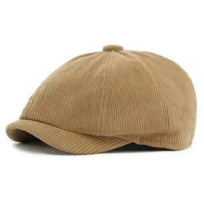 Winter Polyester Print Warm Newsboy Caps Men Flat