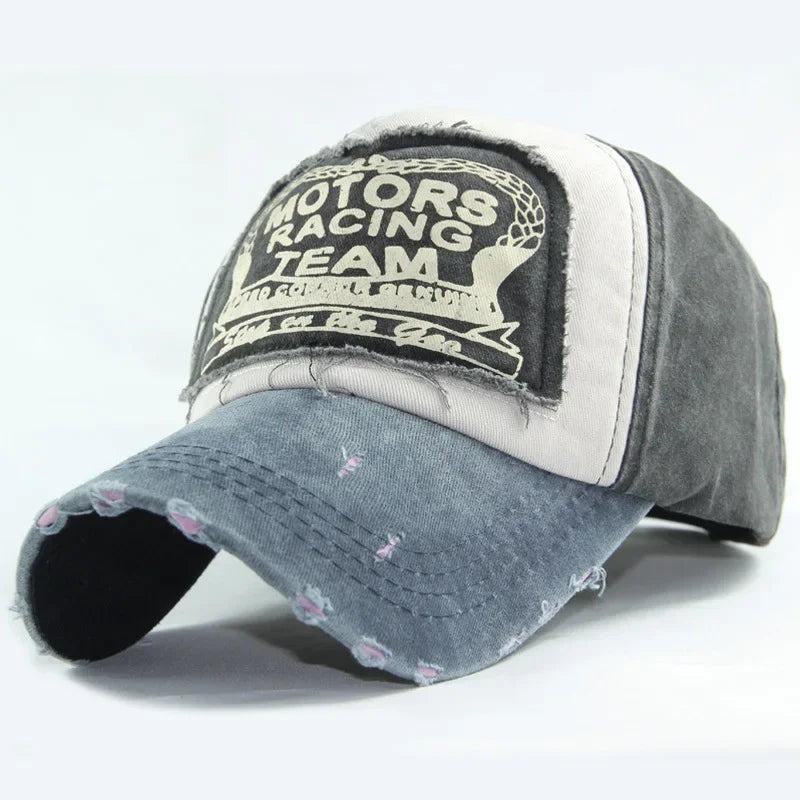 Washed Denim Baseball Cap Coated Snapback Hip Hop Hat