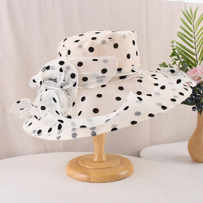 Unique Design Organza Sun Hats For Women Wide Brim